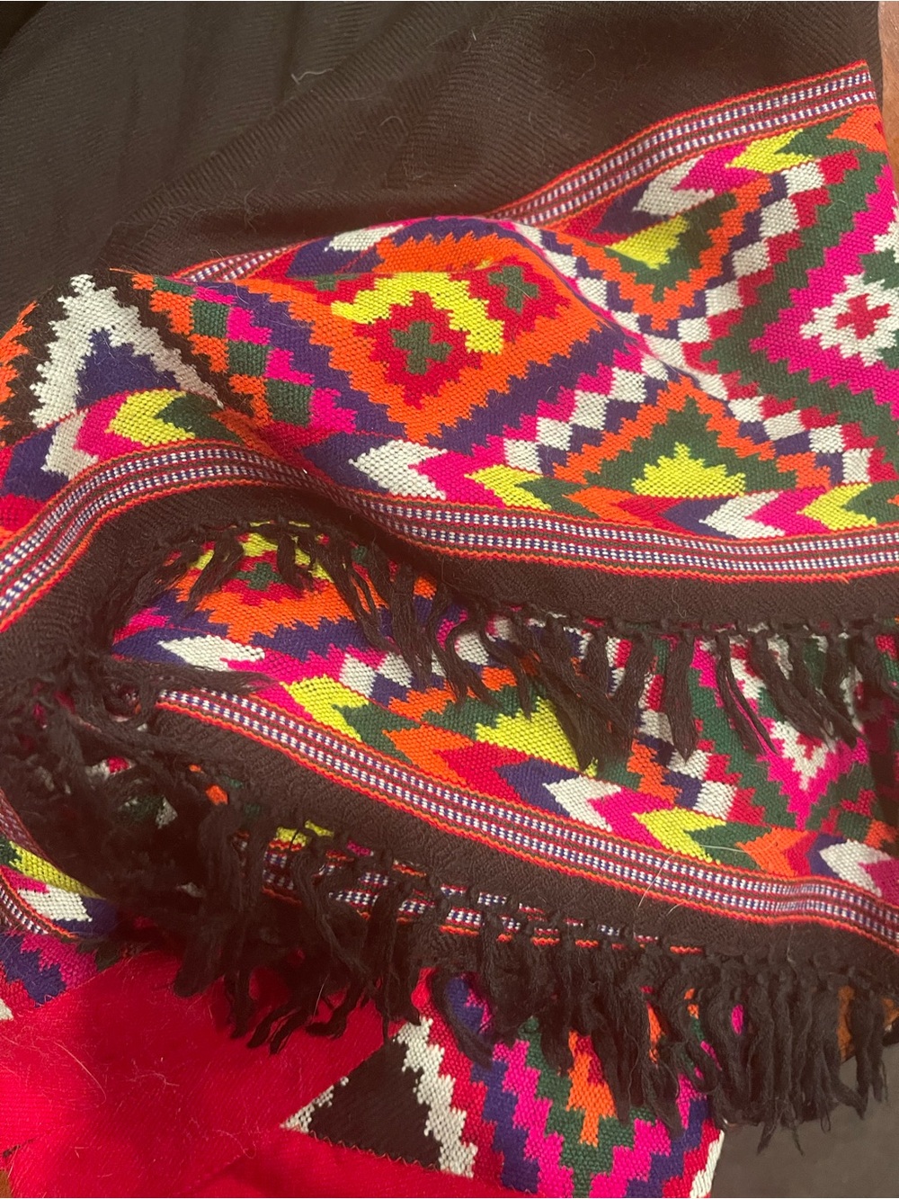 BHUTTICO TULLU WRAP/SHAWL/BLANKET  100% WOOL HANDLOOM INDIA - 10’ LONG! HUGE!!
